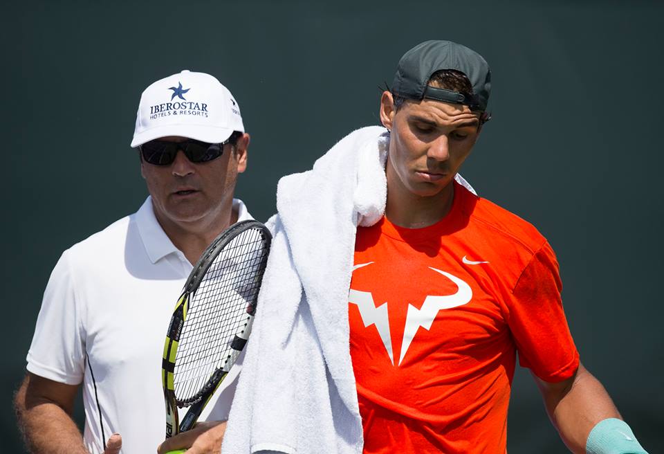 Nadal y Ferrer entrenando juntos en Miami 2014