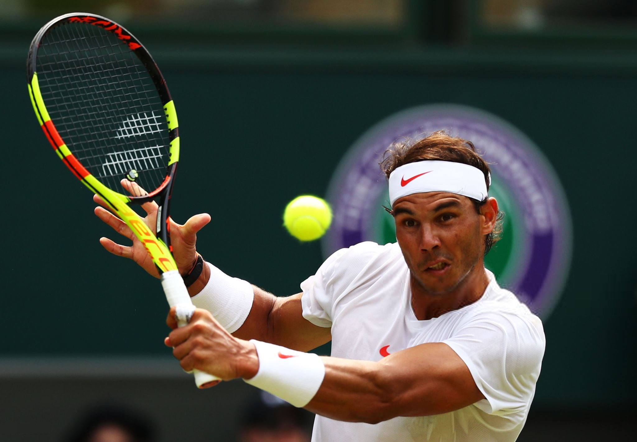 PHOTOS: Rafael Nadal beats Mikhail Kukushkin to reach third round of Wimbledon ...